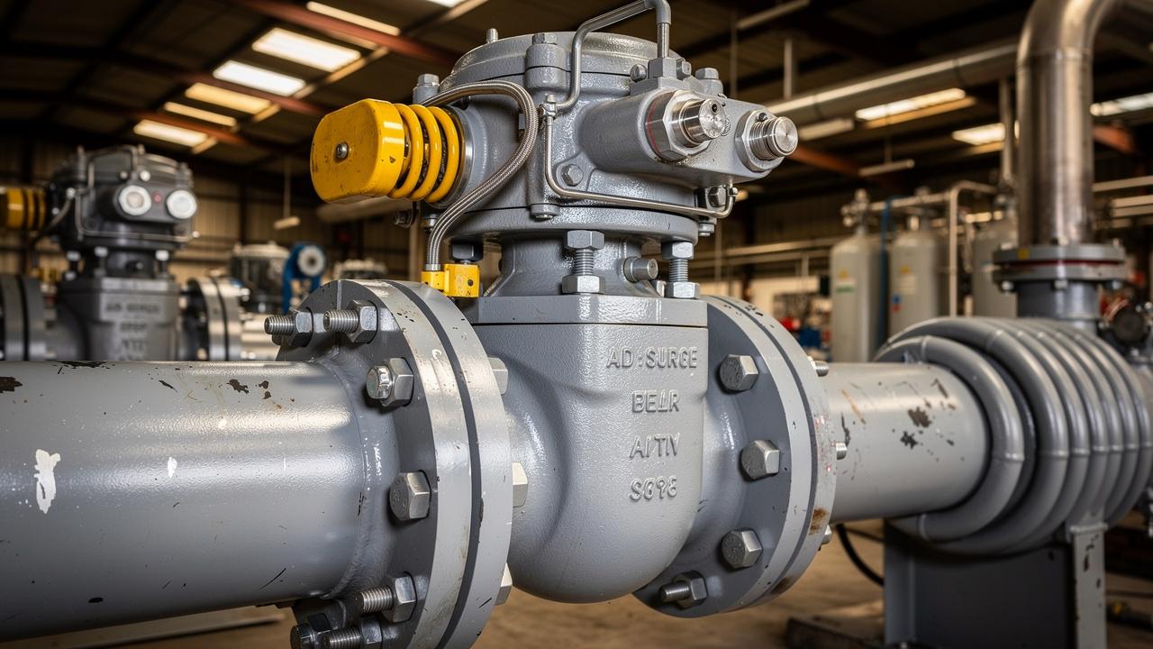 Blow-off valve mounted on compressor discharge piping system