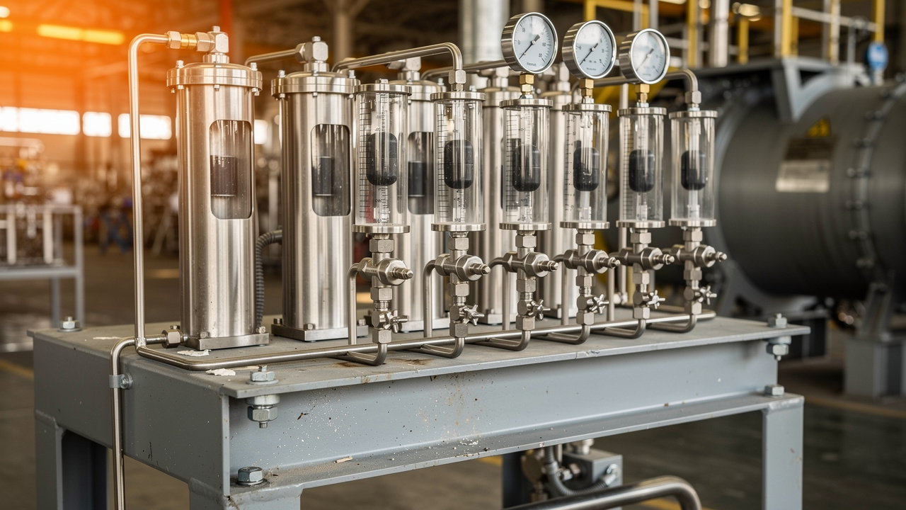 Industrial seal gas conditioning panel with filters and gauges