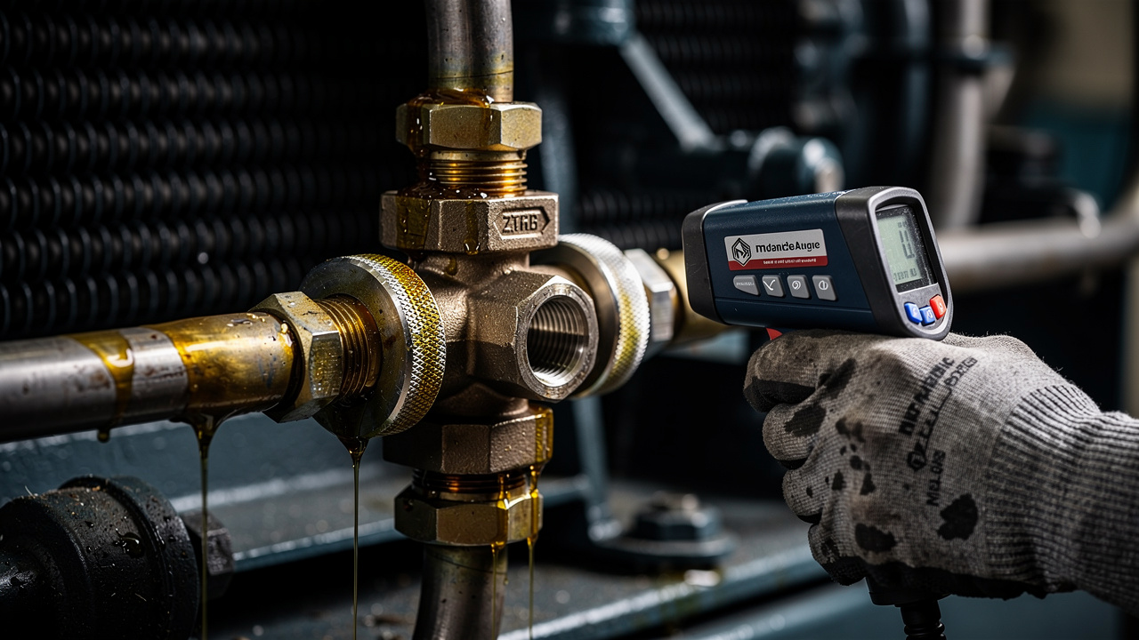 Thermostatic control valve on oil circuit of rotary screw compressor