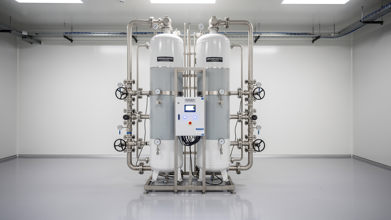 Twin-tower desiccant air dryer in pharmaceutical manufacturing