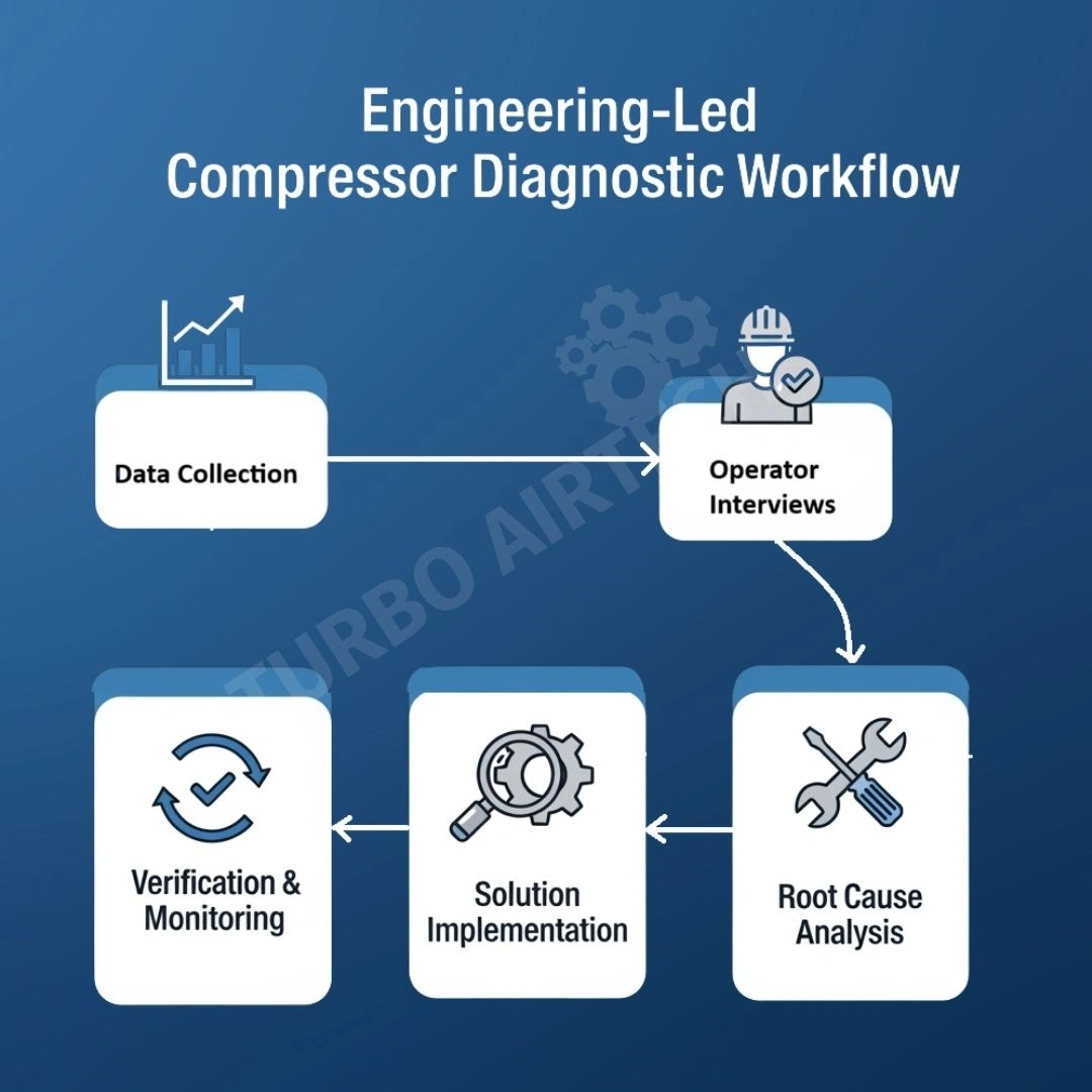 Engineering-Led Compressor Diagnostic Workflow