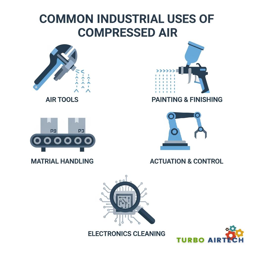 Common Industrial Uses of Compressed Air